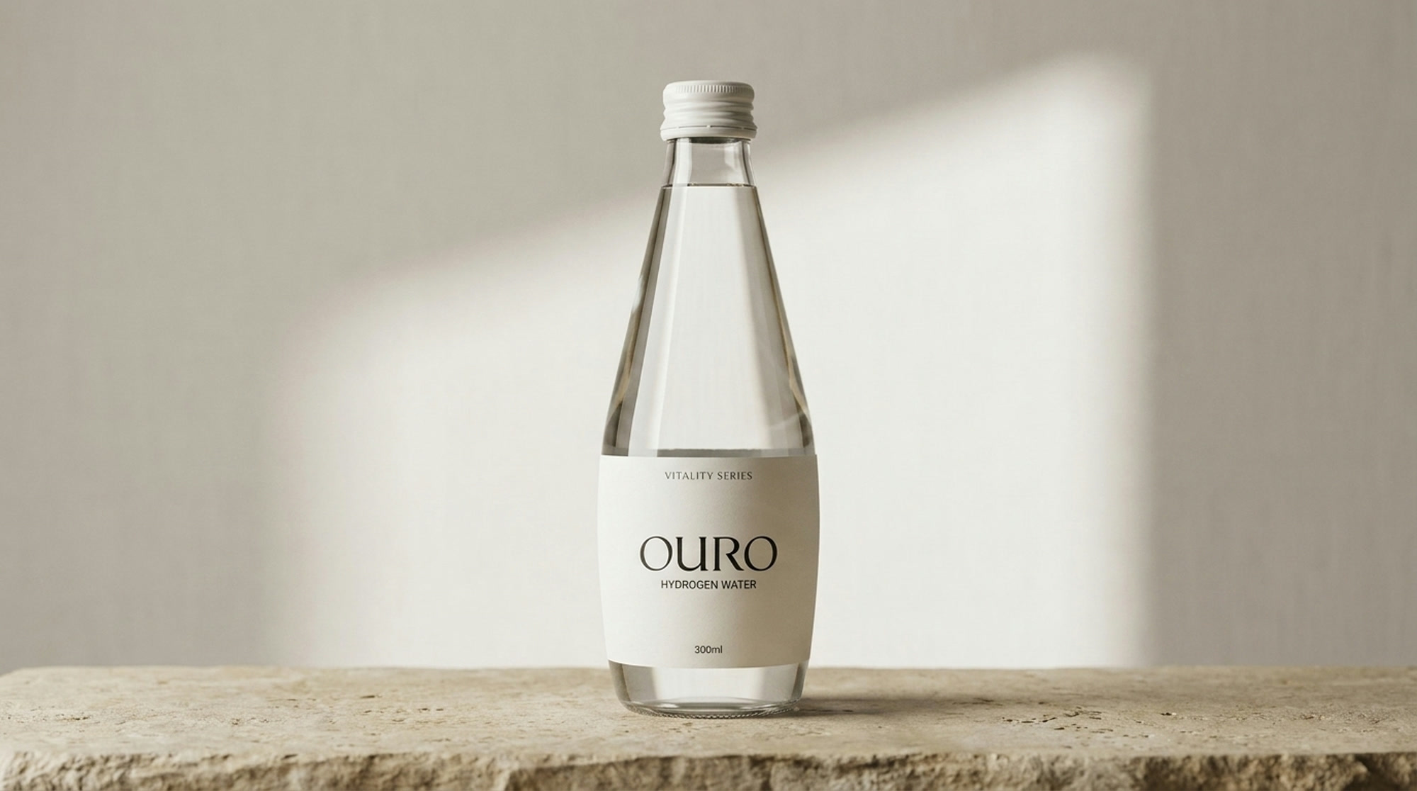 Ouro Vitality — Hydrogen Water 300ml glass bottle